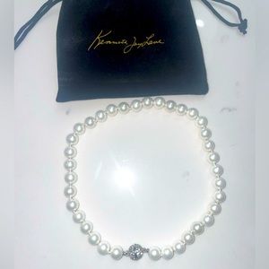 Kenneth Jay Lane - Pearl Choker with Diamond Clasp